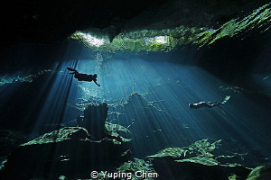 Diving In the Light/ Cenote diving, Tulum, Mexico. Canon ... by Yuping Chen 